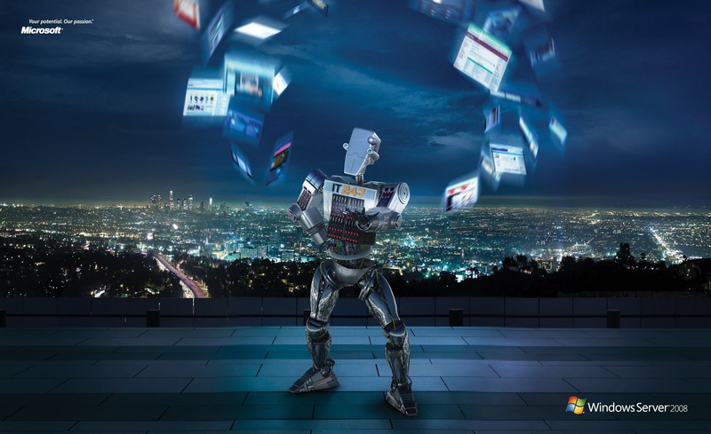 windows server 2008 unleashed it 24-7 robot, windows server 2008, robot, Windows, outdoors, 1080P, nature, futuristic, digital composite, human representation