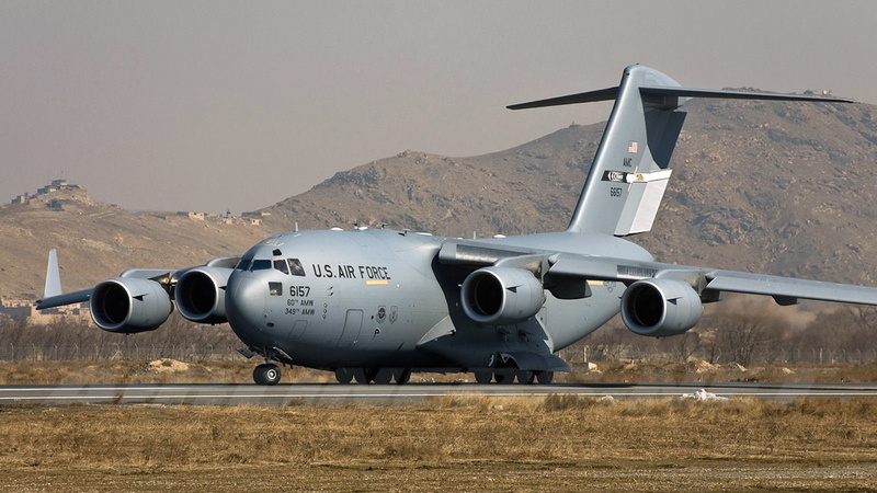Globemaster III, American strategic military transport aircraft, C-17, UNITED STATES AIR FORCE, Boeing, 1080P