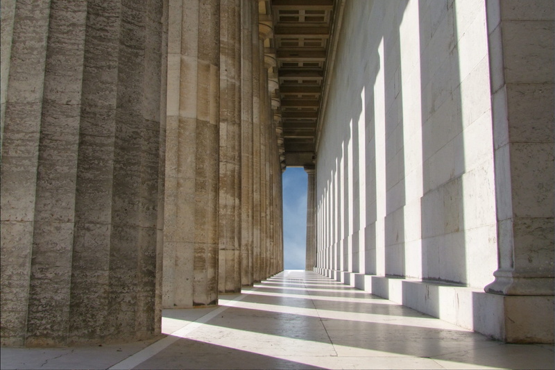 ancient architecture, walhalla, brown, staircase, building, in a row, no people, corridor, the past, great german, famous german, white, hall of fame, louis 1