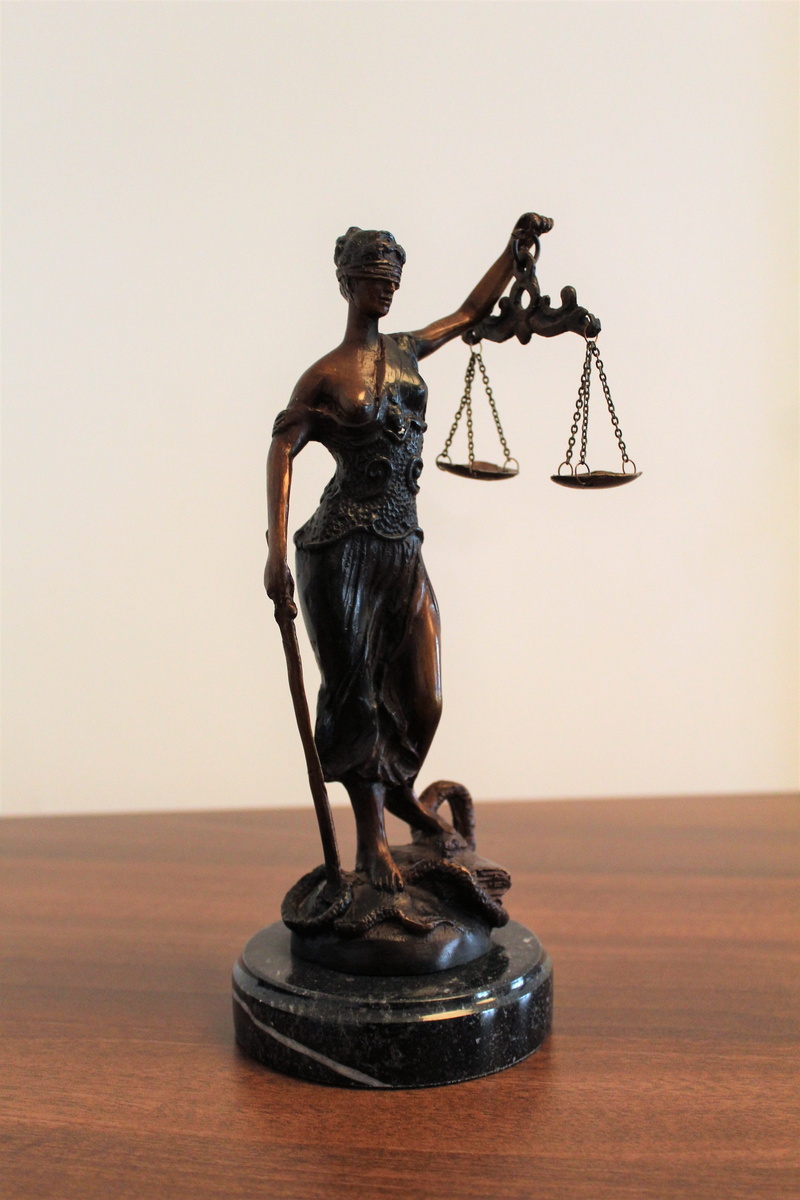 justitia the goddess of, goddess, surface, table, figurine, craft, bronze statue, female statue, righteous, woman, law, horizontal, balance, symbol, female