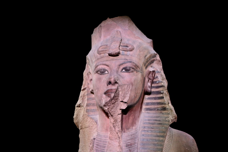 human representation, human body part, copy space, tour, united states, black background, statue, craft, human face, art, close-up, california science center