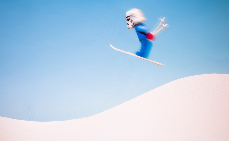 limb, copy space, full length, winter season, stormtrooper, childhood, fun, star, winter sport, one person, mid-air, 2K, snow, sky, minifig, winter, human limb