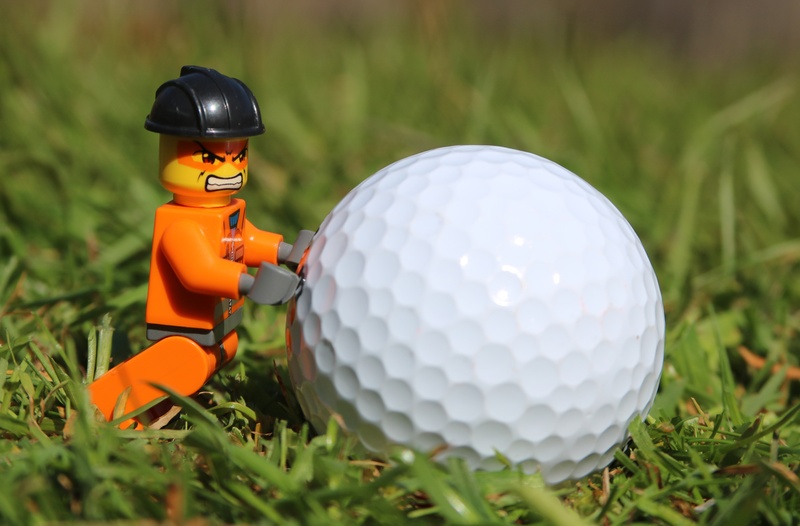 selective focus, angry, men, activity, playing, green color, funny, ball, person, toy man, golf ball, focus on foreground, adult, 5K, frustration, orange