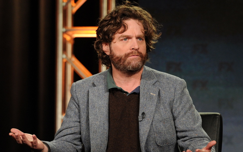 jacket, gesture, actor backgrounds, download 3840x2400 zach galifianakis, zach galifianakis, 4K
