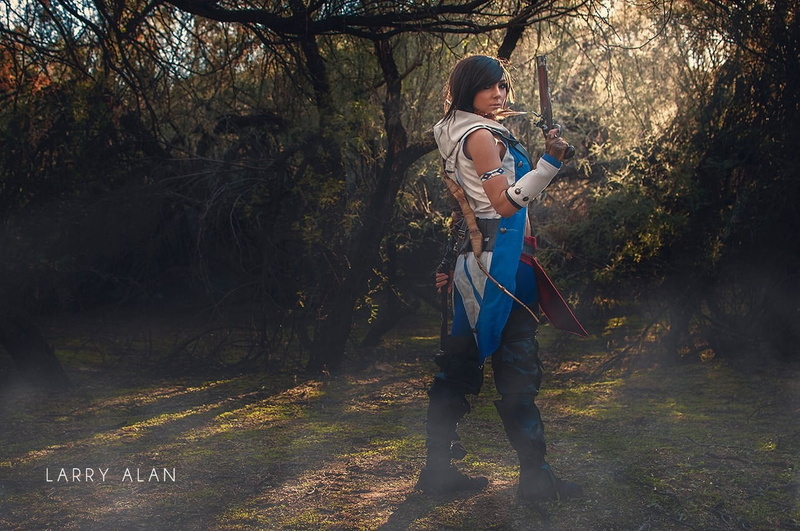 Larry Alan, Assassins Creed, nature, casual clothing, lifestyles, plant, land, standing, digital, young adult, side view, field, full length, alan, cosplay