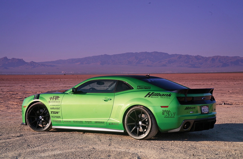 racecar, motor Vehicle, synergy-green, chevrolet camaro, clear sky, mode of transportation, land Vehicle, engine, stationary, 2010, speed, sports Car, chevrolet
