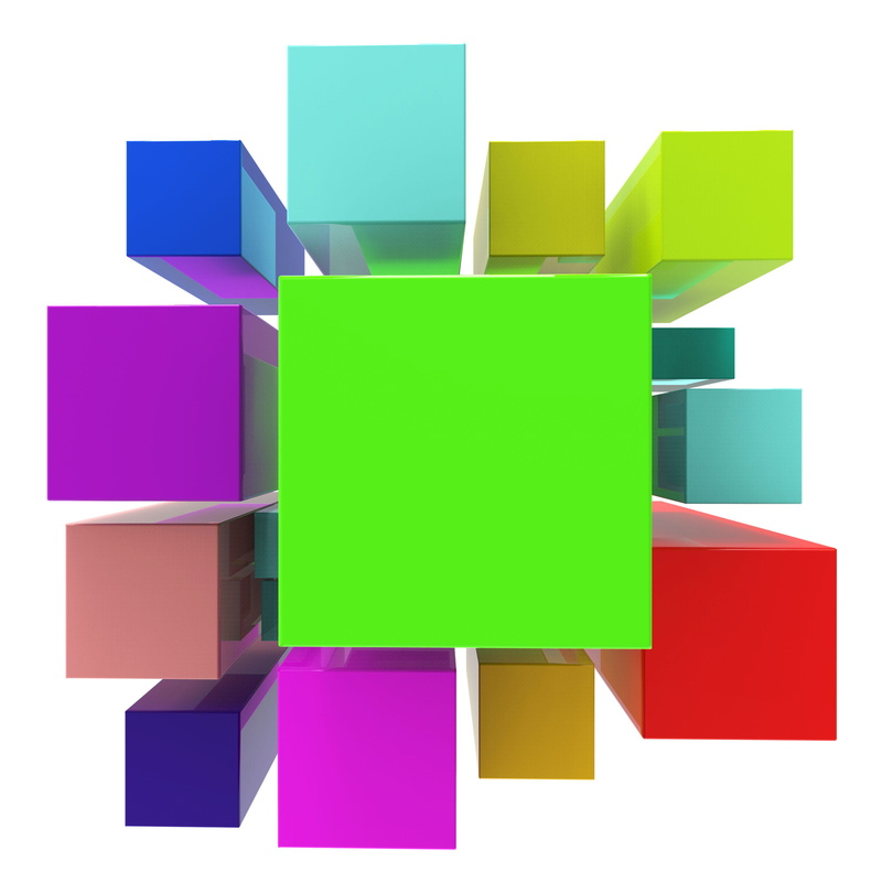 representing, geometric shape, multi colored, empty space, abstract, design, 1080P, studio shot, block, variation, copyspace, cube, space, purple, paper
