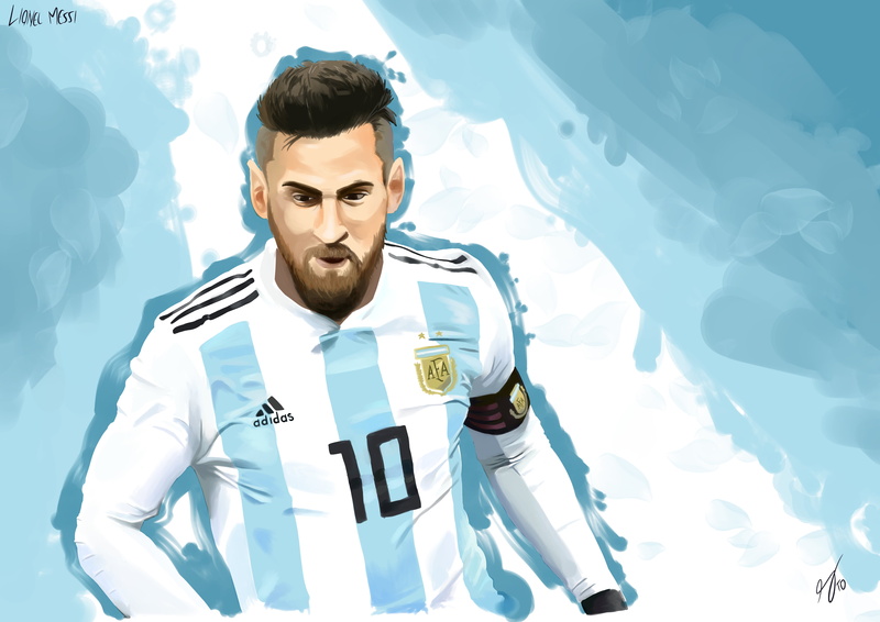 Drawing, Lionel Messi, 4K, Soccer, Argentinian