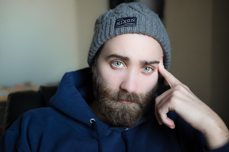 one Person, real people, beard, portrait, near, leisure activity, cap, looking At Camera, blue, beanie, knit, adult, people, clothing, knit hat, lifestyles