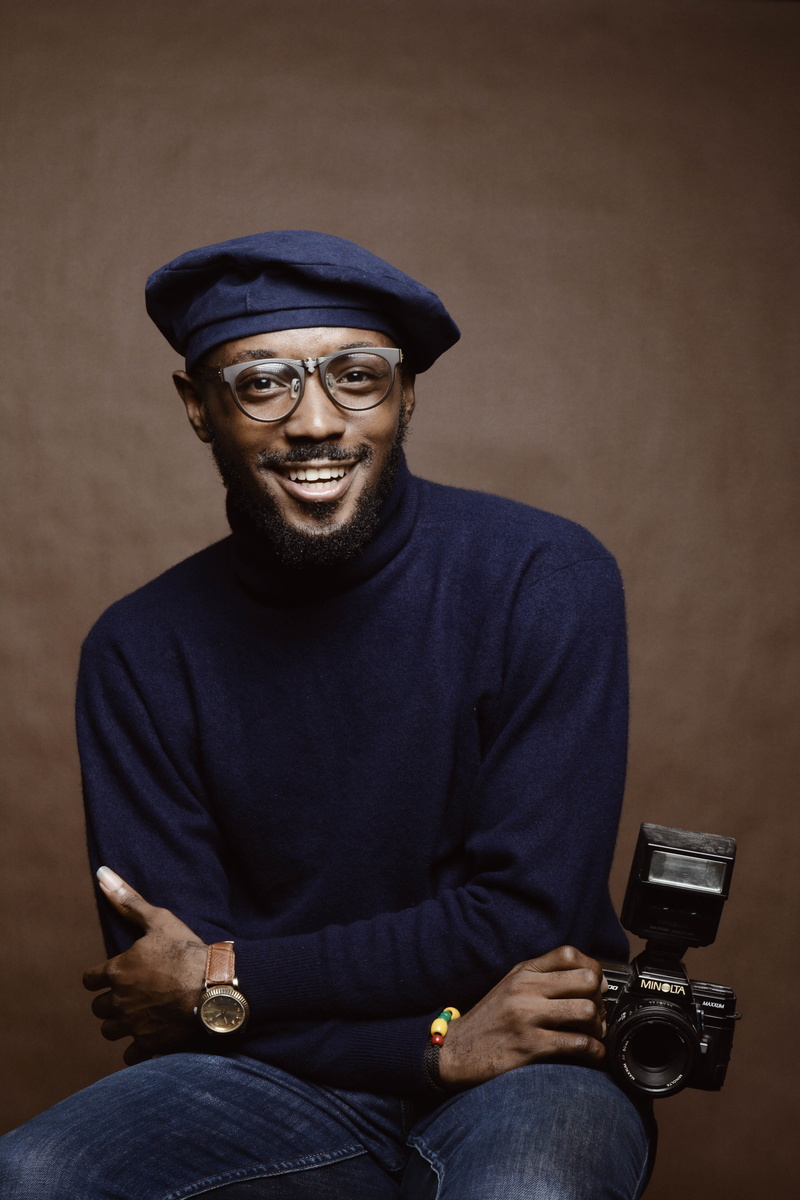 glass, happy, black Color, looking At Camera, ebony, facial Expression, camera, one Person, smiling, beard, males, turtleneck, adult, pose, african, studio