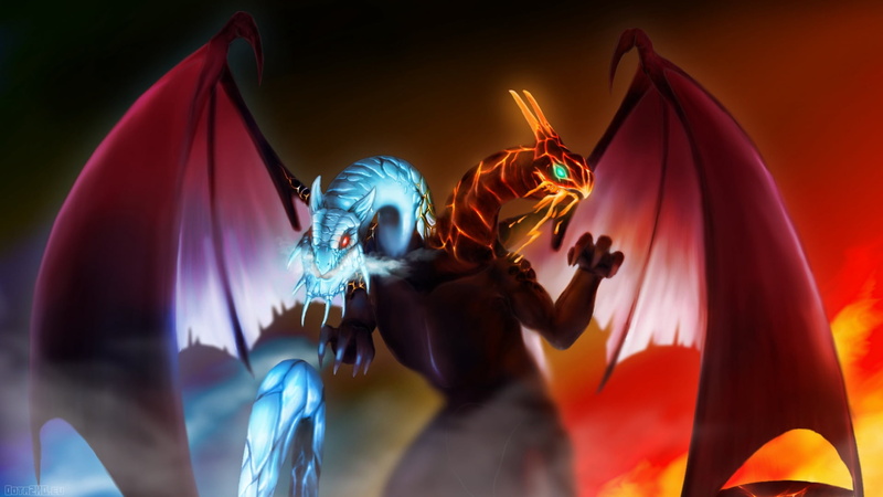 motion, evil, robot, dota 2, twin head dragon, outdoors, futuristic, religion, human body part, 1080P, art, dota, art and craft, animal, anatomy, low angle view