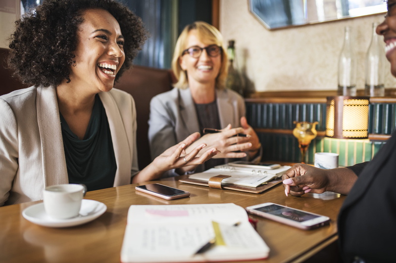 business meeting, business, corporate, people, men, happiness, 4K, adult, females, emotion, laughing, meeting, discussion, businesswomen, drink, pretty