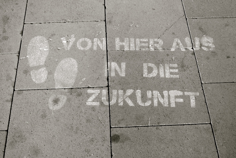 zukkunft, western script, high angle view, guidance, education, direction, 4K, hieraus, close-up, no people, career, non-western script, information sign