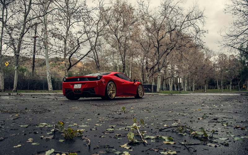 Ferrari, change, street, Klässen iD, no people, motor vehicle, transportation, built structure, autumn, sky, Ferrari 458 Italia, bare tree, tree, architecture