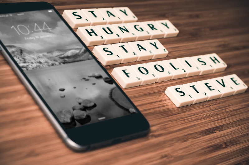 internet, successful, letter, person, high angle view, steve jobs, board, office, alphabet, selective focus, gray, connection, text, letters, iphone, business