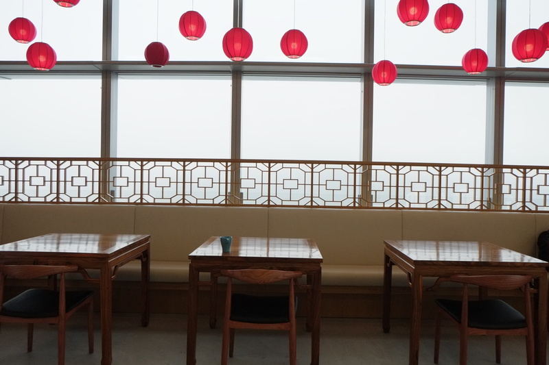 railing, table, furniture, 4K, wood - material, office, seat, built structure, red, indoors, transparent, window, no people, empty, glass - material, wall - building feature