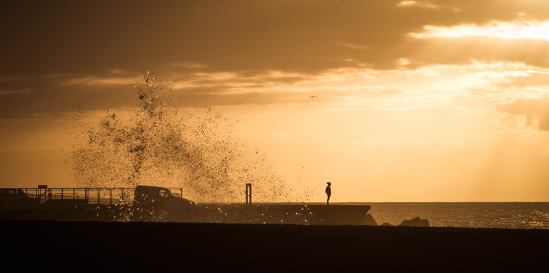 beauty, sunset, silhouette, sky, wilderness, tranquil, achieve, standing, sea, no people, breaking, wellness, wellbeing, industry, balance, elements, sunlight