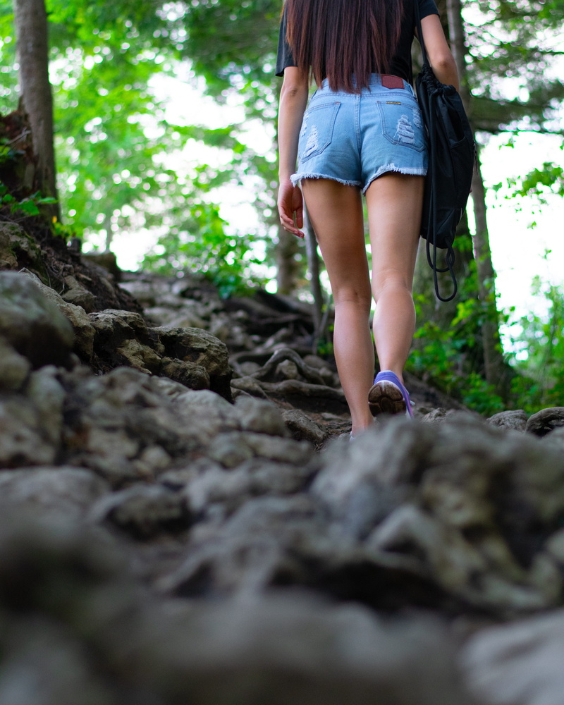 trail, hike, rocks, shorts, west coast, washington, trunk, from behind, hiking, accomplishment, healthy, rocky, woman, 4K, outdoors, land, real people