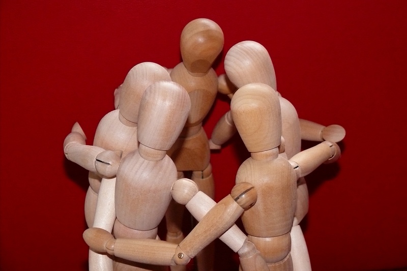 figurine, human body part, art and craft, healthcare and medicine, wood - Material, mannequin, sports buddies, put heads together, close-up, creativity