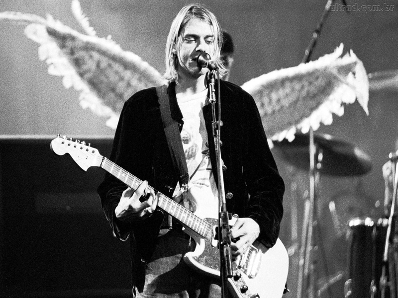 star, 720P, concert, white, photography, kurt cobain, black, black and white, kurt, celebrities, cobain, singer