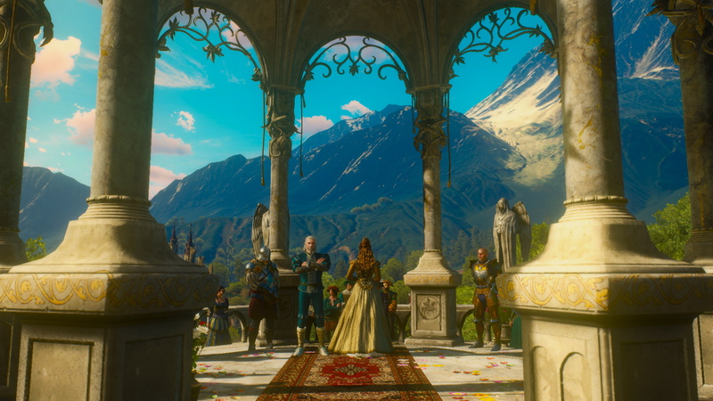 representation, architecture, video games, creativity, anna henrietta, statue, male likeness, The Witcher, day, sculpture, religion, spirituality, building
