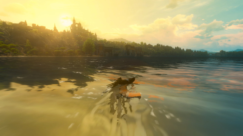 outdoors, tree, beauty in nature, 2K, orange color, cloud - sky, sunlight, lake, scenics - nature, no people, waterfront, Geralt of Rivia, plant, water