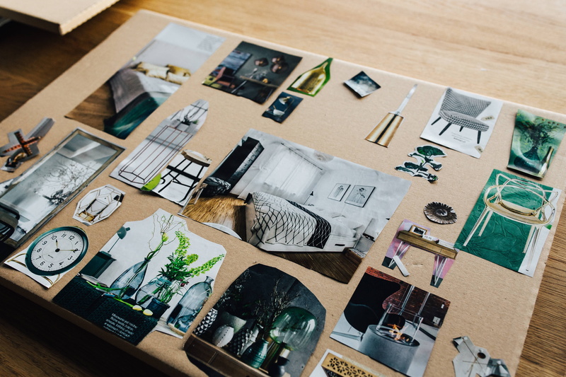 arrangement, material, domestic room, sample, no people, indoors, working, cutout, samples, art and craft, high angle view, architecture, Designers, concept