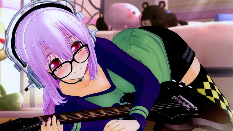 headsets, arts culture and entertainment, artist, anime girls, red eyes, musician, one person, adult, looking at viewer, nightlife, young adult, long hair