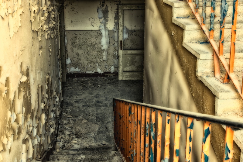 emergence, wall - building feature, decline, stairs, deterioration, architecture, brown, gradually, stairway, day, outdoors, inside, railing, pforphoto