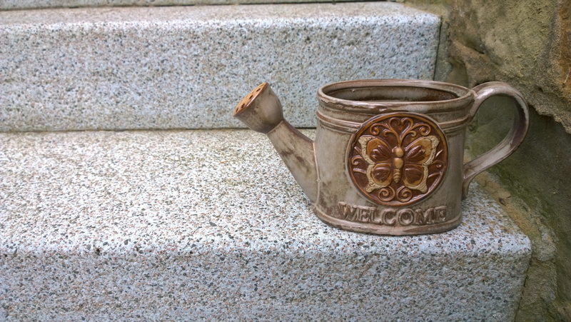rise, 8K, away, facade, stone stairway, coffee - drink, no people, climb up, garden, mug, nature, stair step, stairs, art and craft, watering can, antique