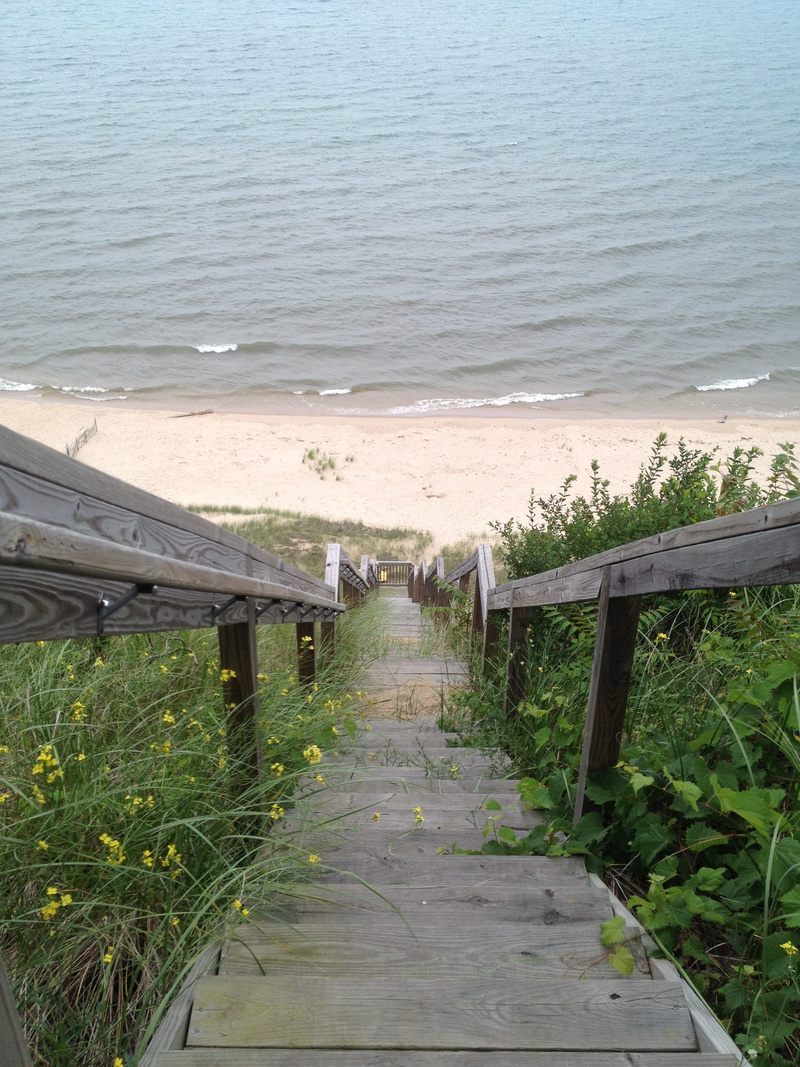 tranquil scene, Beach, lake, sea, scenics - nature, coastline, vacation, long, growth, motion, climbing, staircase, nature, coast, Long, railing, Ocean