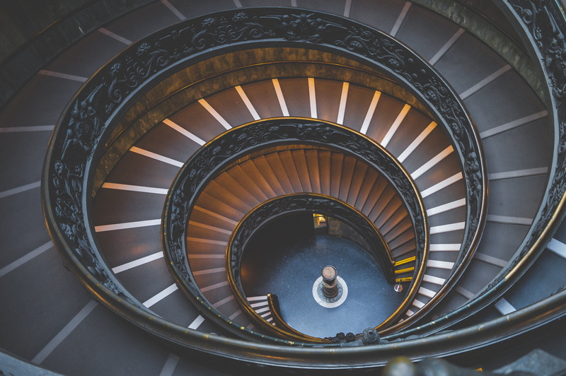 walking, curve, spiral, built structure, light, directly above, travel, steps, spiral staircase, indoors, design, men, round, daylight, abstract, shape