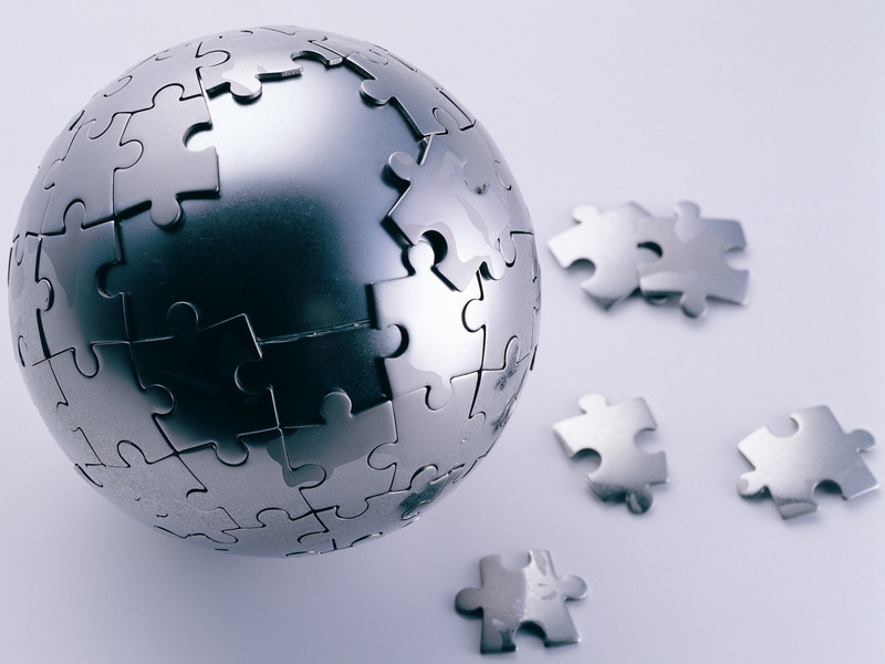 global communications, cooperation, togetherness, studio shot, complexity, space, globe - man made object, no People, part Of, Steel Puzzle Sphere, shape