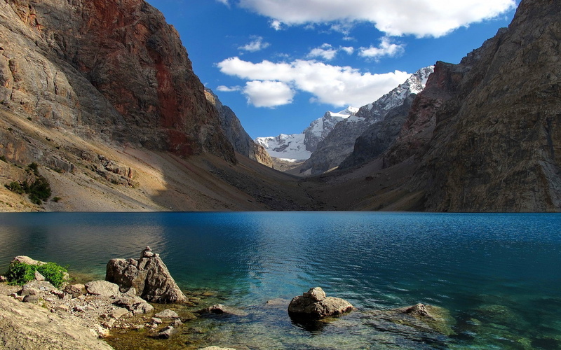 rock - object, solid, mountain range, idyllic, mountain, tranquil scene, blue, tranquility, outdoors, non-urban scene, nature, no people, rocky mountains