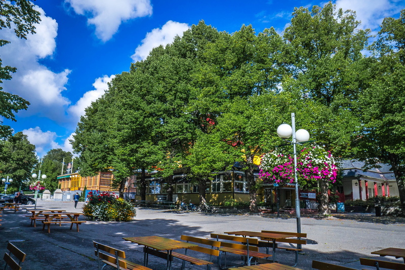 outdoors, scandinavia, sunlight, 4K, sky, cloud - sky, architecture, stockholm, sweden, plant, nature, street light, skansen, street, seat, built structure