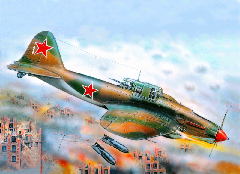 combat, nickname, times, mass, flying tank, WWII, the, Soviet, Il-2, OKB-240, created, 5K, attack, history, art, the plane, under, leadership, WW2., Ilyushin