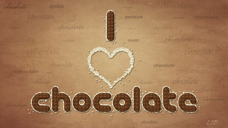 love, overlay, I love chocolate, words, text, chocolate, 1080P, background, brown