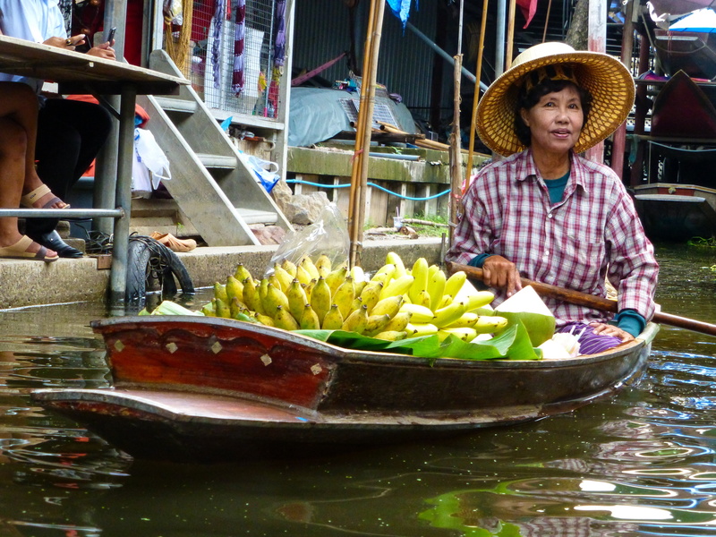 selling, plantains, small business, women, vegetable, bananas, market stall, retail display, incidental people, retail, freshness, thailand, vendor, healthy eating