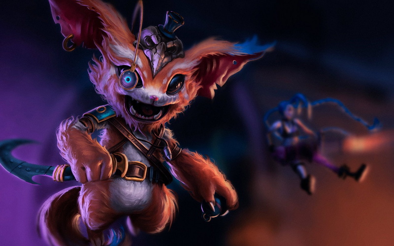 motion, animal wildlife, portrait, headwear, night, mask - disguise, Video Game, Gnar (League Of Legends), people, costume, arts culture and entertainment