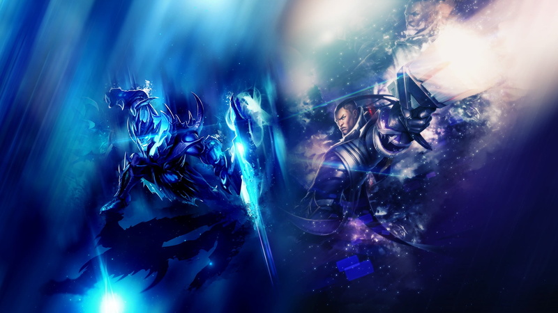 monster, young men, technology, sea, young adult, 1080P, League of Legends, group of people, men, Lucian, illuminated, nightlife, water, Draven, night
