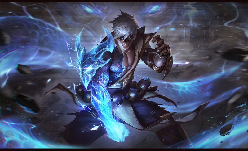 Lee Sin, Chengwei Pan, fantasy art, short hair, Lee Sin (League of Legends), motion blur, dragon, League of Legends, armor, silver hair, covered eyes, magic