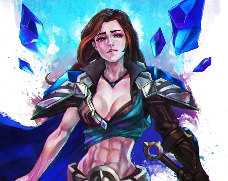 girl, League of Legends, taric, art, 1080P, moba