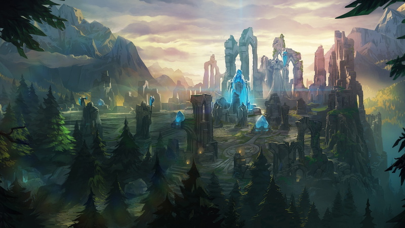 League of Legends, video games, fantasy art, Quinn (League Of Legends), crystal, mountains, 1080P, forest