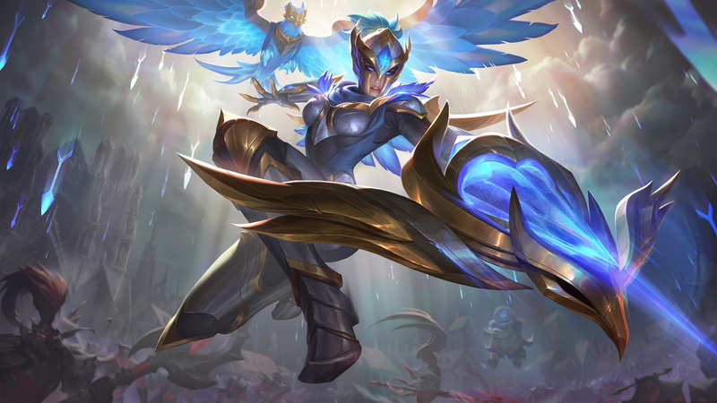women, magic, armor, arrows, fantasy art, fighting, blue eyes, Quinn (League Of Legends), birds, drawing, League of Legends, 2K, Ina Wong