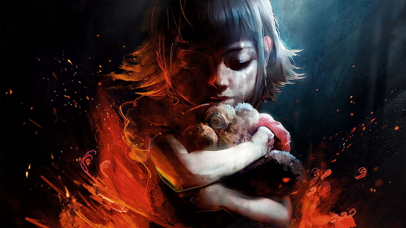 depression - sadness, women, adult, league of legends, females, sad, portrait, black background, Games, sadness, headshot, indoors, annie, nature, child