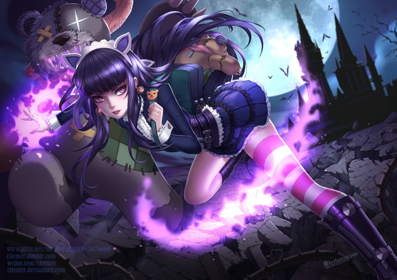 Annie (League of Legends), anime girls, anime, miniskirt, 720P, League of Legends, dark hair