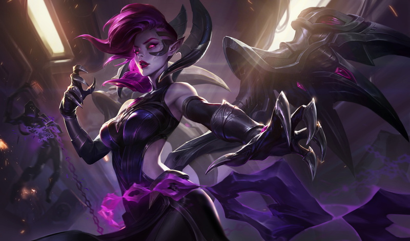 fantasy, light, girl, glowing eyes, digital art, Morgana, magic, game, pointy ears, fantasy girl, warrior, artwork, 4K, fantasy art, League of Legends