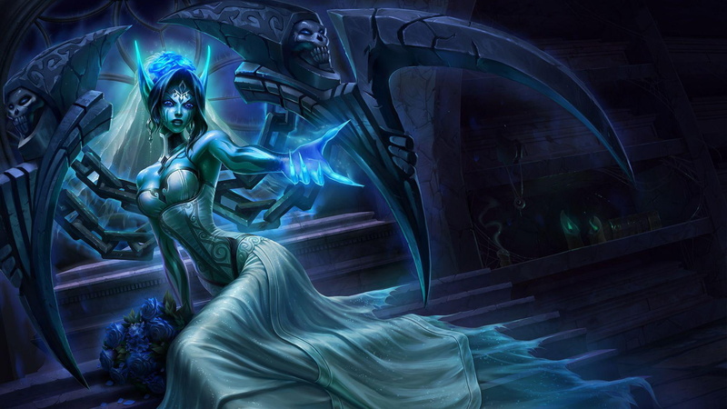 league of legends, morgana, ii, 1080P, 1920x1080, pain, games, bride, queen, ghost bride morgana, ghost, dota