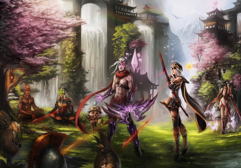 Ashe (League Of Legends), Ahri (League Of Legends), Shen (League Of Legends), Lee Sin (League Of Legends), League Of Legends, Video Game, 1080P, Kennen (League Of Legends)