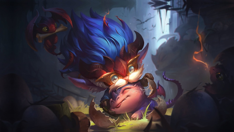 Dragon Trainer Heimerdinger, Riot Games, dragon, the game, fantasy, 1080P, eague of Legends, champion, childrens, League Of Legends, baby, art, Heimerdinger